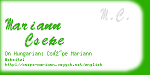 mariann csepe business card